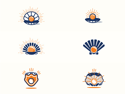 Seafood logo clam conch logo mussel oyster sea seafood vector