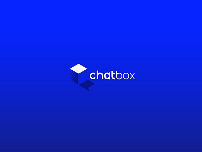 Chatbox box chat gradient illustration logo shape typography vector