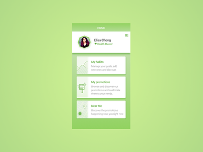 Habits and promotions app gradient material ui ux