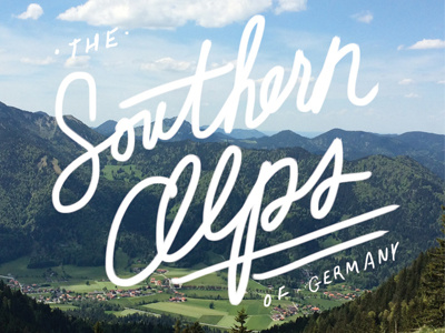 Southern Alps alps handlettering lettering mountains script summer of travels type typography
