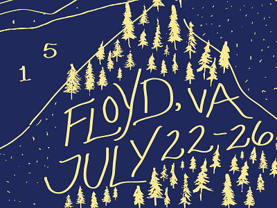 Floydfest Bandana floyd floydfest illustration lettering nature osprey packs trees type