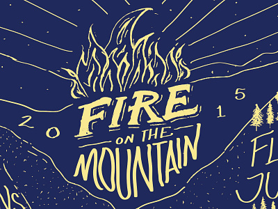 Floydfest Bandana fire flames floydfest hand lettering handdrawn illustration lettering mountain osprey packs type