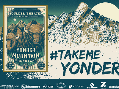 #TakeMeYonder illustration landscape moon mountains osprey packs yonder mountain