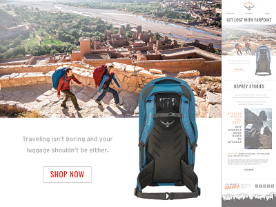 Get Lost with Farpoint adventure clean email minimal osprey packs travel ui ux web