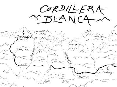 Cordillera Blanca cordillera blanca hand lettering illustration lettering map mountains peru travel