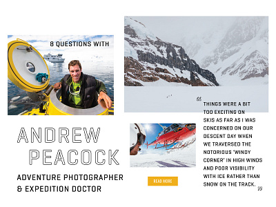 Andrew Peacock email blast adventure clean email minimal osprey packs photographer photography travel ui ux web