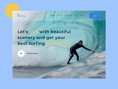 Header - Surfing. branding design designui graphic design landingpage productdesign typography ui ux webdesign
