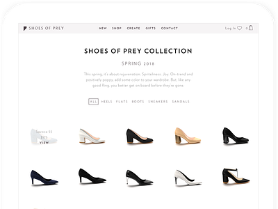 Shoes of Prey - 2018 Collection (Tablet) by Joey Kantor on Dribbble