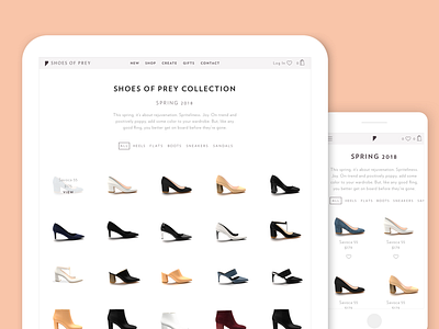 Shoes of Prey - 2018 Collection ecommerce fashion interaction design ui