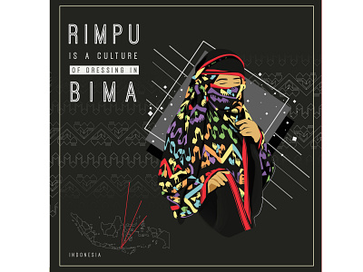 illustration a culture of dressing bima culture dressing fashion illustration indonesia mbojo vectorart