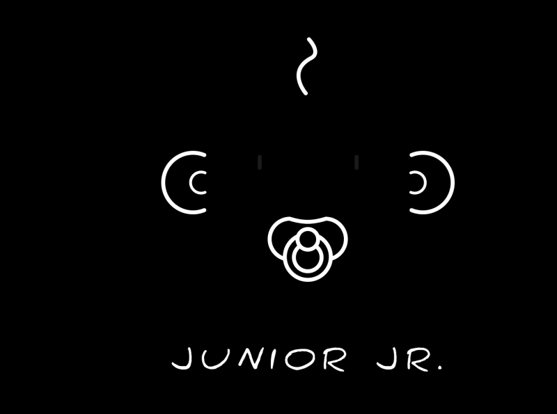 Junior JR. design flat icon illustration line art vector