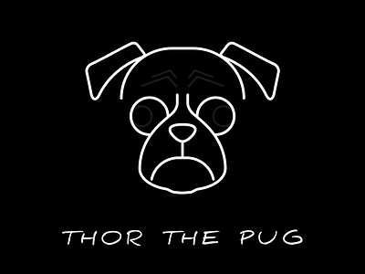Thorthepug design dog flat icon illustration illustrator line art pug thor vector