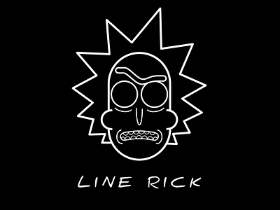 Rick design flat icon illustration line art rick and morty vector art