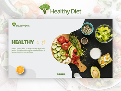 HEALTHY FOOD branding design illustration minimal typography ui vector website