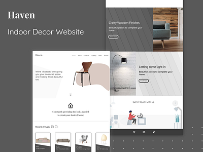 INDOOR DECOR branding creative design illustration minimal typography ui vector web website