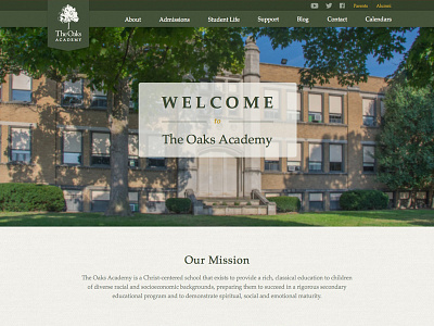 Oaks Home academy education homepage school website