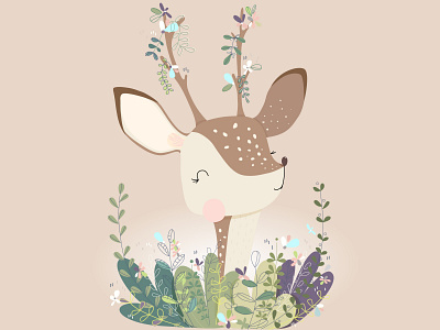 Deer in a fairy forest