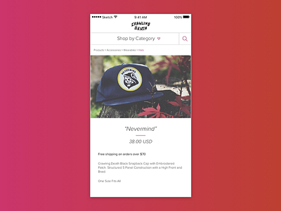 Daily UI #012 012 12 daily ui daily ui challenge drop shadow ecommerce hat