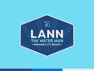 Lann the Water Man Logo logo panama city beach pcb water water bottle