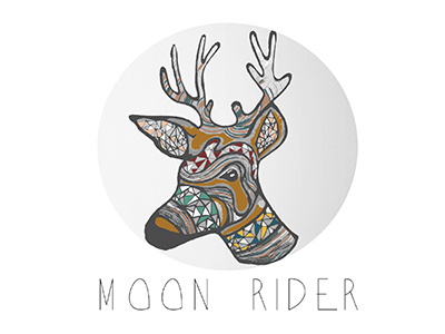 Moon Rider cute hipster illustration indiestyle minimal nordic reindeer swedishstyle