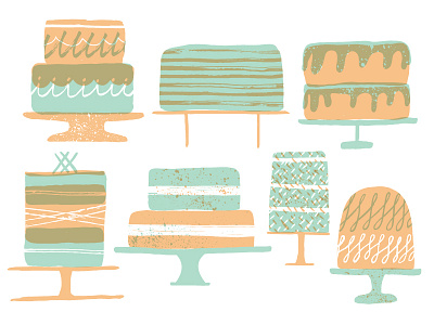 Cake Time birthday cake illustration letterpress yum
