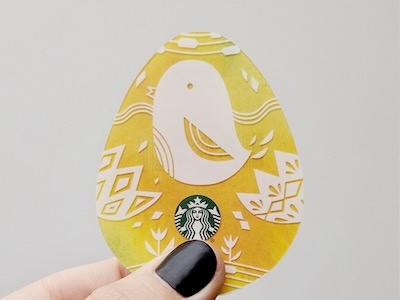 yellow easter egg card design easter illustration starbucks vector watercolor