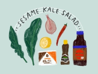 kale salad colored pencil food illustration kale