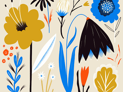 Primary Flowers drawing floral flowers illustration pattern primary colors