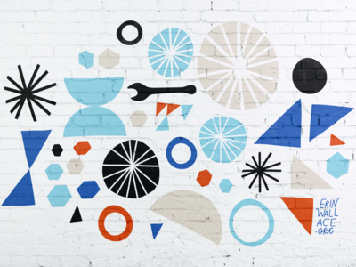 Hello Bicycle mural bicycle bikes branding illustration mural murals painting pattern