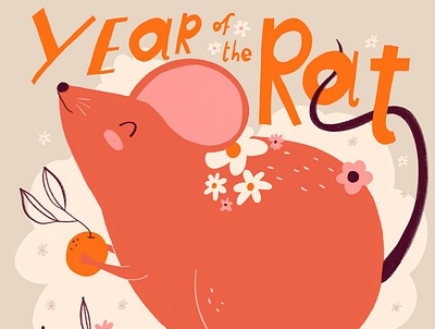 Year of the Rat animals cute drawing illustration illustrations lunarnewyear year of the rat