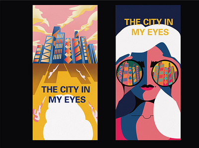 the city in my eyes design illustration