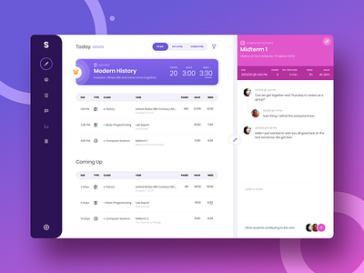 Classes User Interface by Mossio on Dribbble