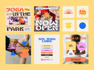 Branding + Social Posts for Yoga Studio branding design font illustration logo