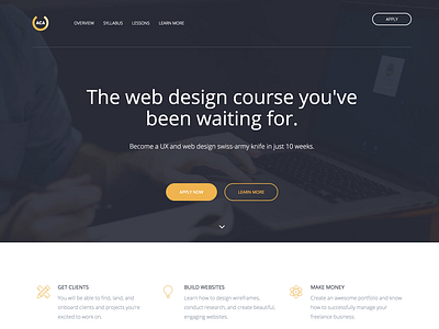Web Design Class Landing Page branding design web design website