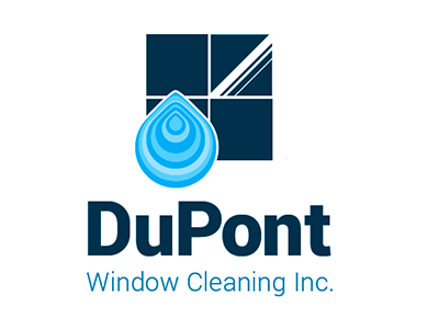 Dupont Window Cleaning Logo blue design logo typography