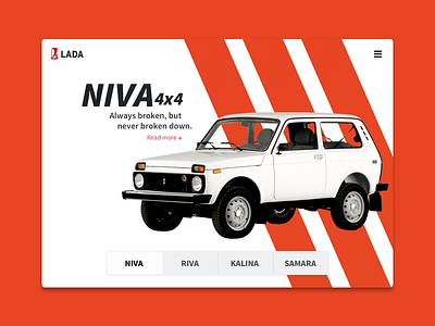 Lada Life 4x4 automobile car hero landing page nicholas guthrie russia uxui