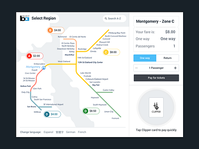 BART Ticket Kiosk Wireframes