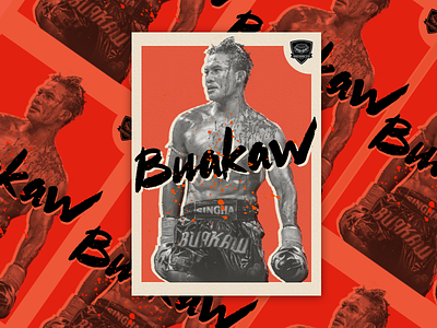 Buakaw - Muay Thai Card boxing card halftone thai