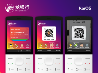 KaiOS Banking Concept bank button phone cards kaios payments qr