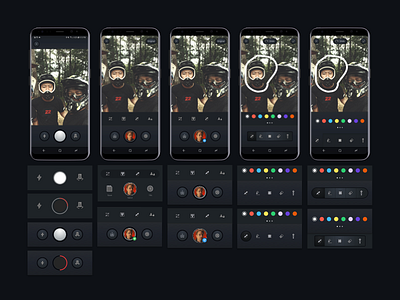 Camera Iterations camera dark mode drawing tools mobile samsung ui