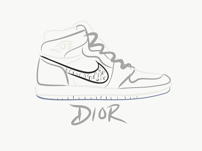 Air Jordan 1 Dior adobe branding design hand drawn handlettering illustration ipad jordan jordans lineart logo logo design nike orlando sneaker sneakerhead sneakers typogaphy vector vectors