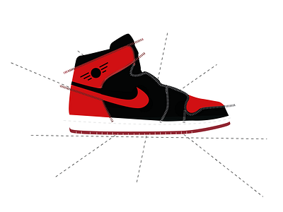 Air Jordan 1 airjordan branding design illustration jordan line logo nike shoe sneaker sneakerhead vector vectors