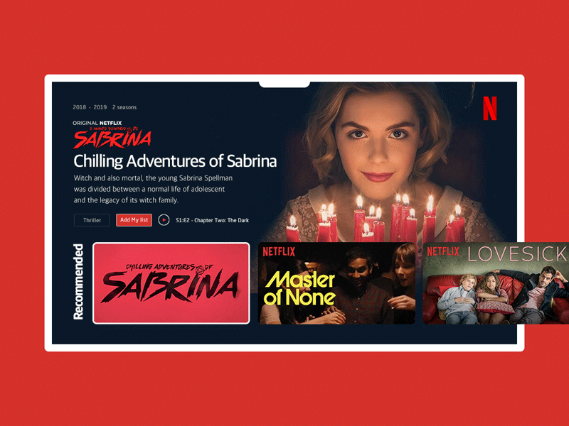 Netflix Ui Design Home Concept concept design netflix netflix page sabrina ui ui design ui ux