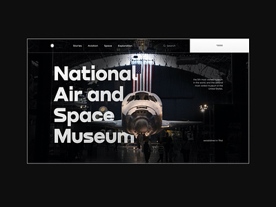 Aviation Museum air aircraft app appdesign attractions aviation dark design history minimalism museum plane planes shuttle space ui uiux usa ux web
