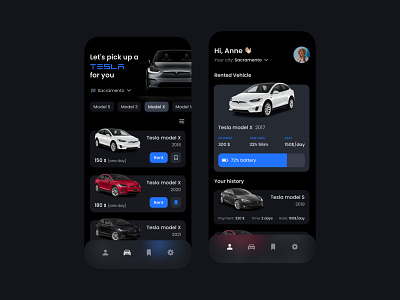 Tesla Rental App app app design automobile black car cars concept design drive future ios minimalism mobile rental tesla ui uiux ux vehicle web
