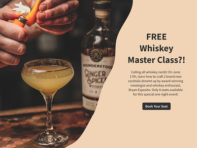 Mixology Master Class Booking UI bar booking design mixology ui uidesign