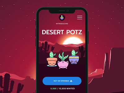 DESERT POTZ NFT Mobile UI Design ethereum flatdesign iphone mobile nft opensea uidesign