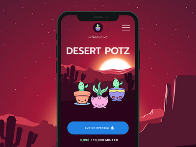 DESERT POTZ NFT Mobile UI Design