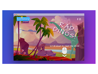 Rad Dinos | Kids Educational Landing Page education educational flatdesign kids landingpage pastel ui uidesign