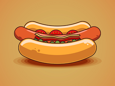 Hot dog hot dog illustration food